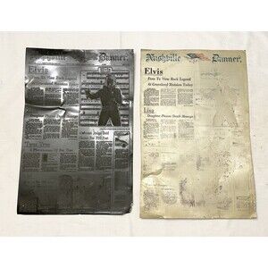 Vintage Elvis Presley 1977 Nashville Banner Original & Printing Plate Graceland